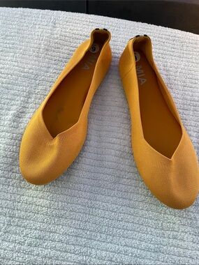 Mia Mustard Yellow Women's Knit Ballet Flats